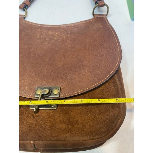 Sundance Wandering Way Small Shoulder Bag Leather & Suede Brown With Hook Latch - Picture 16 of 16